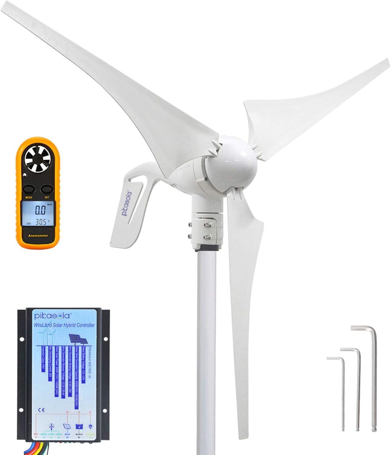 Pikasola 400W Wind Turbine + 30A Hybrid Controller